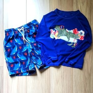 GAP Kids Blue Dinosaur Rashguard Set